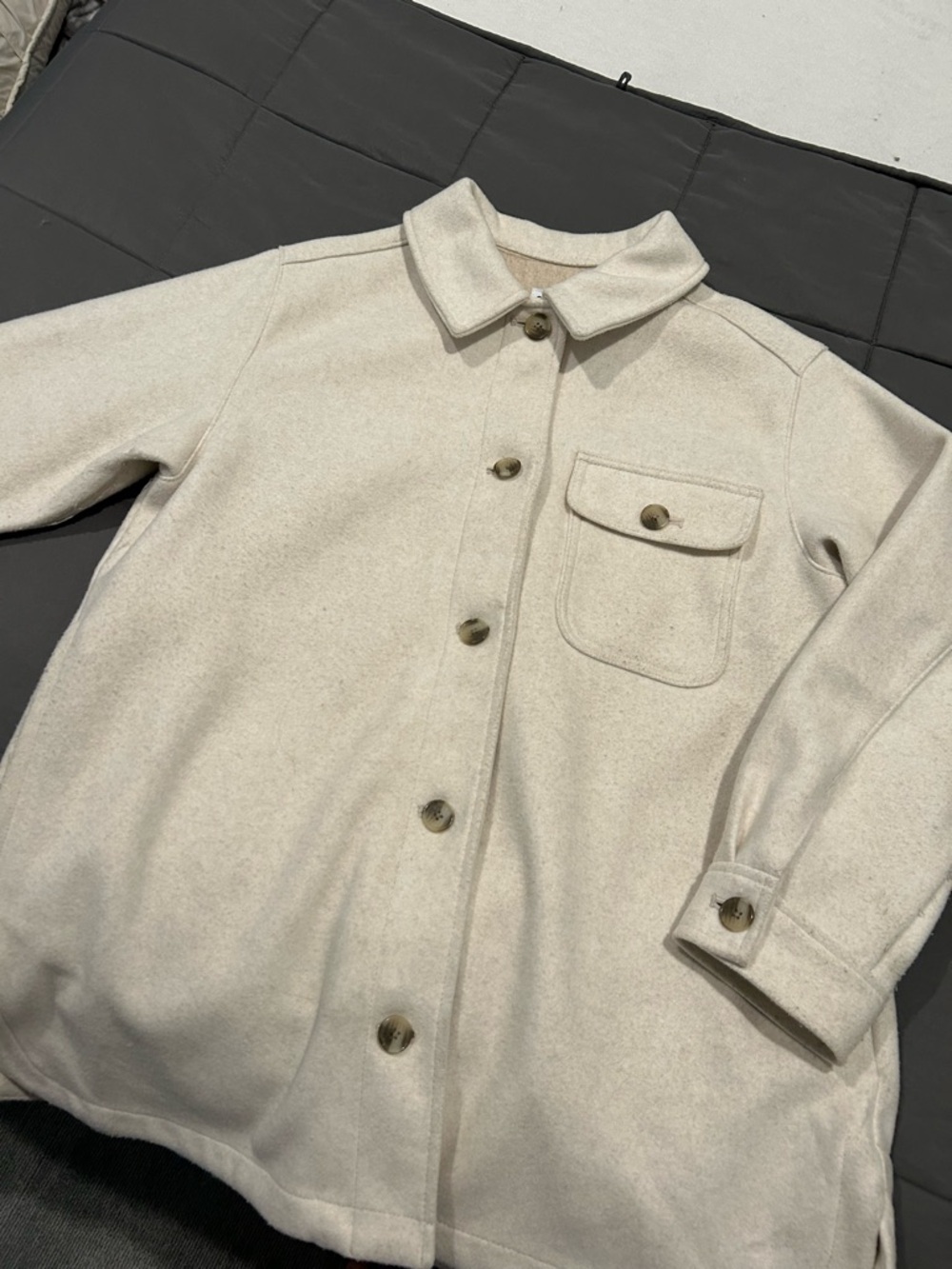 Old Navy Cream Collared Button Coat